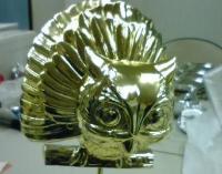 アルミ蒸着後に金色塗装